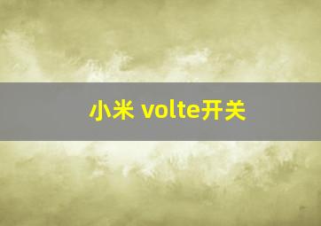 小米 volte开关